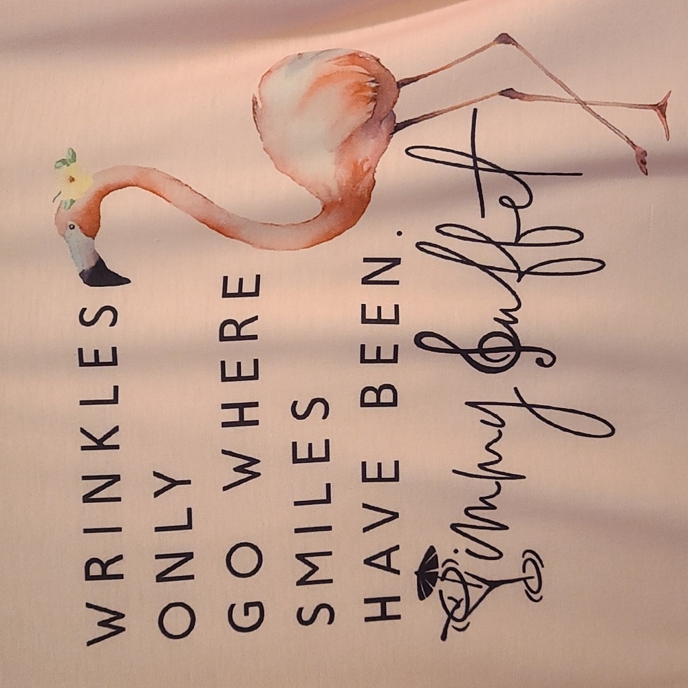 Sweatshirt "Wrinkles only go where smiles have been" by Jimmy Buffett NWT Pink - Picture 3 of 6